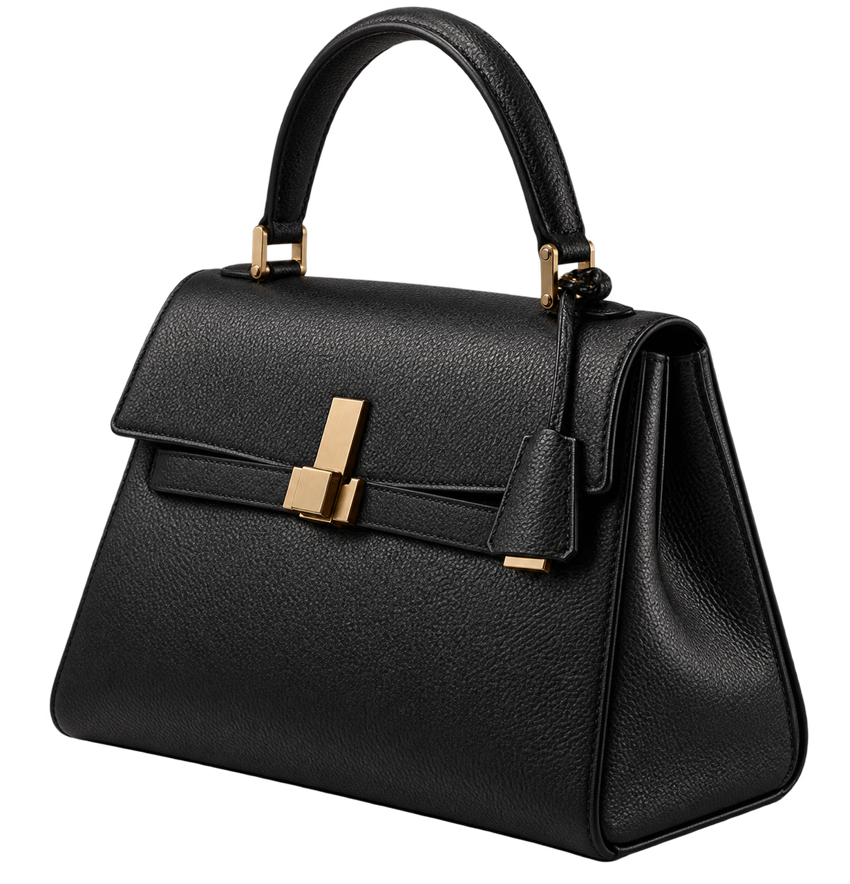 Unbranded structured black leather bag