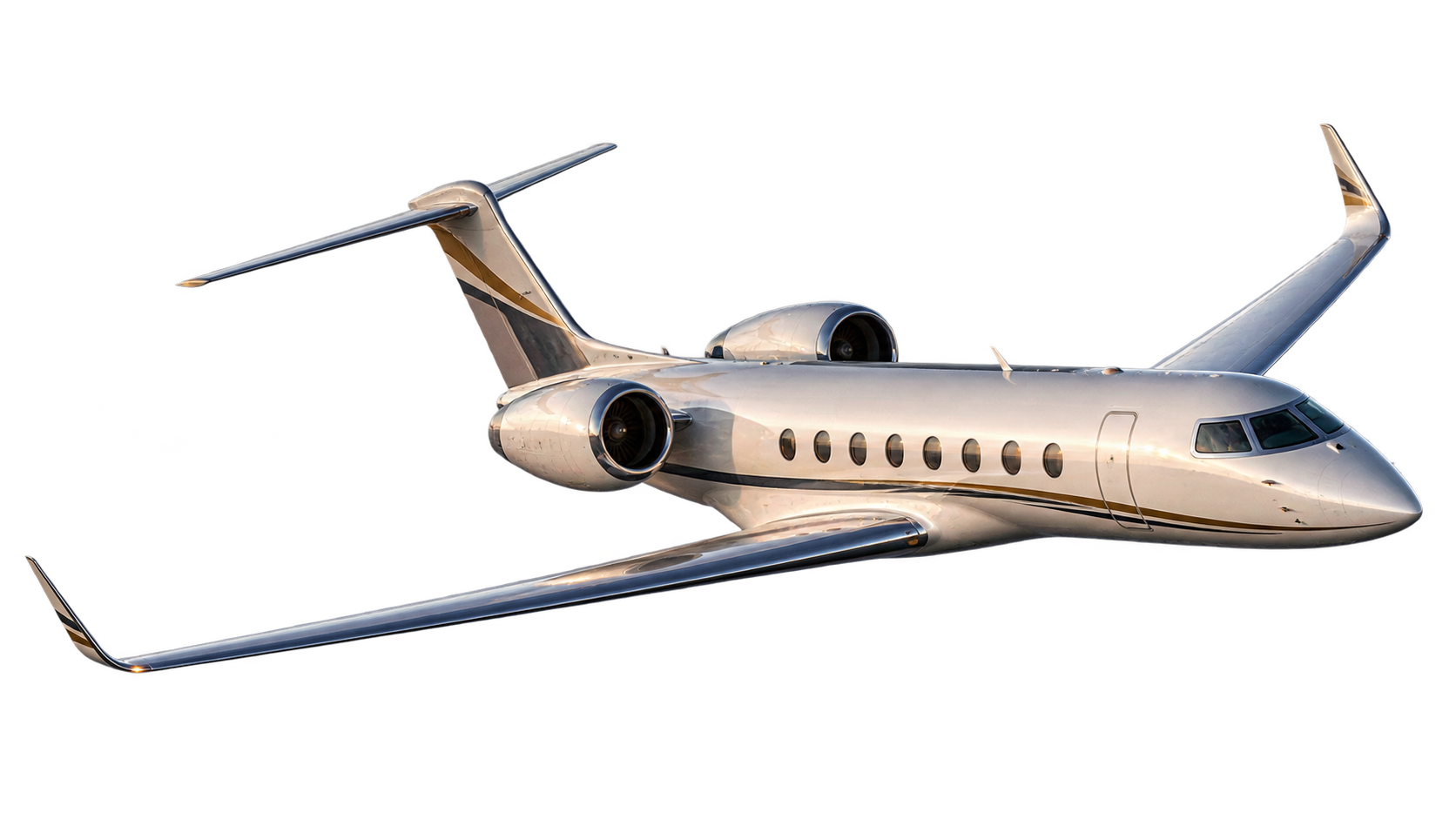 Private jet following the worldwide delivery route